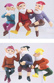 Dollhouse Miniature Small Gnome 2 3/4 Assorted 6Pc Set